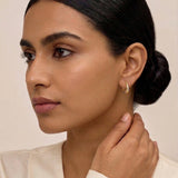 Two Tone Twisted Spiral Hoops in 14K Gold