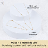 Golden Dew Lab Diamond Multi Station Necklace in 10k Gold