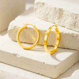 Classic Square Tubed Hoop Earrings in 14K gold