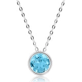 Solitaire Bezel Set Gemstone Pendant in 14k Gold