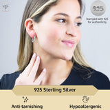 Celeste Diamond Gemstone Hoops in Sterling Silver