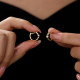 Golden Dew 12mm Huggies with Removable Lab Grown Diamond Charm in 10k Gold