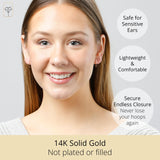 1MM Tube Endless Hoops in 14K Yellow Gold