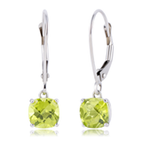 6mm Cushion Gemstone Drop Earrings in 10K Gold