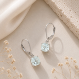 6mm Cushion Gemstone Drop Earrings in 10K Gold
