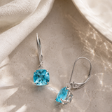 6mm Cushion Gemstone Drop Earrings in 10K Gold