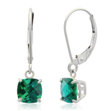 6mm Cushion Gemstone Drop Earrings in 10K Gold