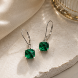 6mm Cushion Gemstone Drop Earrings in 10K Gold