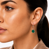 6mm Cushion Gemstone Drop Earrings in 10K Gold