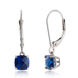 6mm Cushion Gemstone Drop Earrings in 10K Gold
