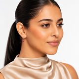 6mm Cushion Gemstone Drop Earrings in 10K Gold
