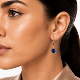 6mm Cushion Gemstone Drop Earrings in 10K Gold