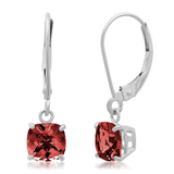 6mm Cushion Gemstone Drop Earrings in 10K Gold
