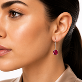6mm Cushion Gemstone Drop Earrings in 10K Gold
