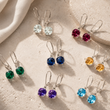 6mm Cushion Gemstone Drop Earrings in 10K Gold