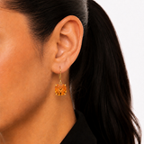 8mm Cushion Cut Gemstone Dangle Earrings in 10K Gold