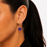 8mm Cushion Cut Gemstone Dangle Earrings in 10K Gold