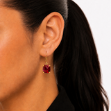 8mm Cushion Cut Gemstone Dangle Earrings in 10K Gold