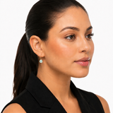 8mm Cushion Cut Gemstone Dangle Earrings in 10K Gold