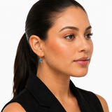 8mm Cushion Cut Gemstone Dangle Earrings in 10K Gold