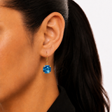 8mm Cushion Cut Gemstone Dangle Earrings in 10K Gold
