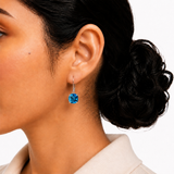 8mm Cushion Cut Gemstone Dangle Earrings in 10K Gold
