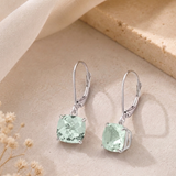 8mm Cushion Cut Gemstone Dangle Earrings in 10K Gold