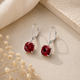 8mm Cushion Cut Gemstone Dangle Earrings in 10K Gold