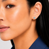 6mm Round Cut Gemstone Stud Earrings in 10K Gold
