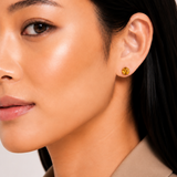 6mm Round Cut Gemstone Stud Earrings in 10K Gold