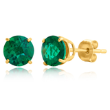 6mm Round Cut Gemstone Stud Earrings in 10K Gold
