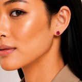 6mm Round Cut Gemstone Stud Earrings in 10K Gold
