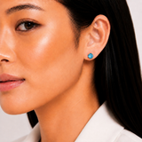 6mm Round Cut Gemstone Stud Earrings in 10K Gold