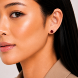 6mm Round Cut Gemstone Stud Earrings in 10K Gold