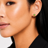 6mm Round Cut Gemstone Stud Earrings in 10K Gold