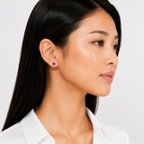 6mm Round Cut Gemstone Stud Earrings in 10K Gold