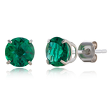 6mm Round Cut Gemstone Stud Earrings in 10K Gold