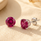 6mm Round Cut Gemstone Stud Earrings in 10K Gold