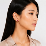 6mm Round Cut Gemstone Stud Earrings in 10K Gold