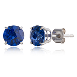 6mm Round Cut Gemstone Stud Earrings in 10K Gold