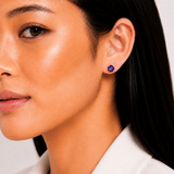 6mm Round Cut Gemstone Stud Earrings in 10K Gold