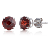 6mm Round Cut Gemstone Stud Earrings in 10K Gold