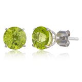 6mm Round Cut Gemstone Stud Earrings in 10K Gold