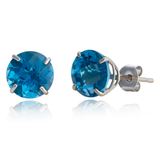 8mm Round Gemstone Stud Earrings in 10K Gold