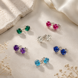 8mm Round Gemstone Stud Earrings in 10K Gold