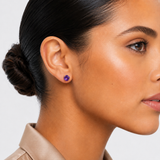 8mm Round Gemstone Stud Earrings in 10K Gold