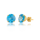8mm Round Gemstone Stud Earrings in 10K Gold