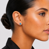 8mm Round Gemstone Stud Earrings in 10K Gold
