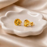 8mm Round Gemstone Stud Earrings in 10K Gold