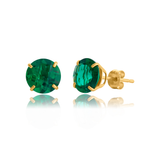 8mm Round Gemstone Stud Earrings in 10K Gold